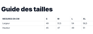 guide des tailles croq top manches roulées bio HONO