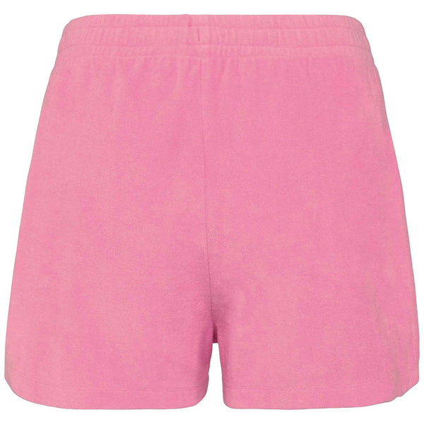 Short éponge éco responsable femme rose broderie jaune