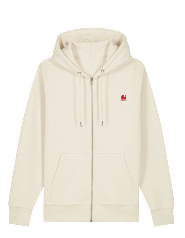 Hoodie Zippé HONO WAVY- logo corail brodé
