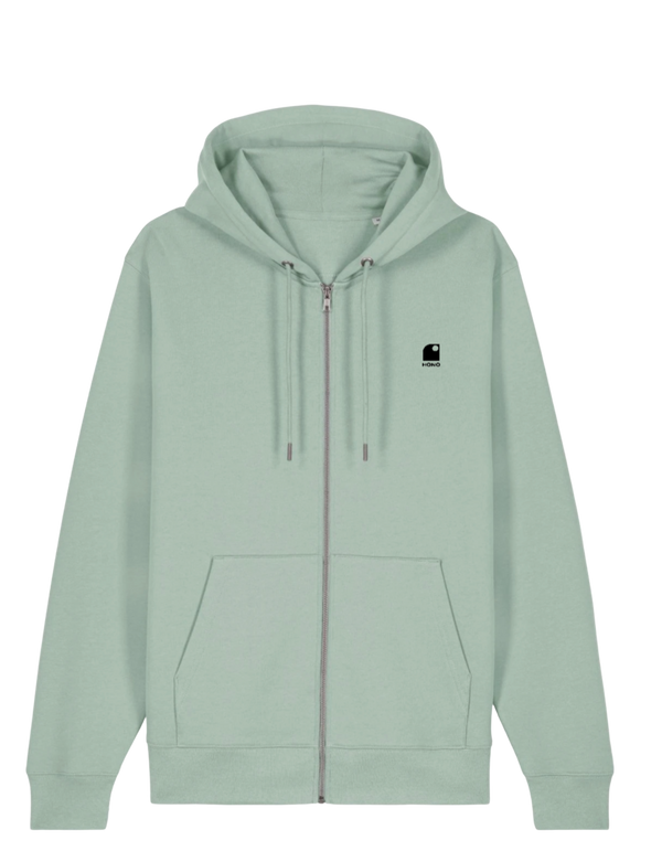 Hoodie Zippé HONO WAVY- logo noir brodé