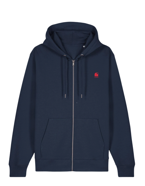 Hoodie Zippé HONO WAVY- logo corail brodé