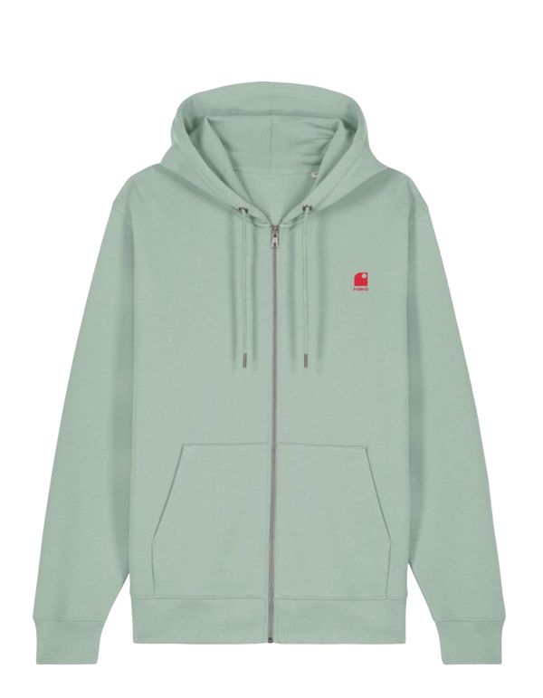 Hoodie Zippé HONO WAVY- logo corail brodé