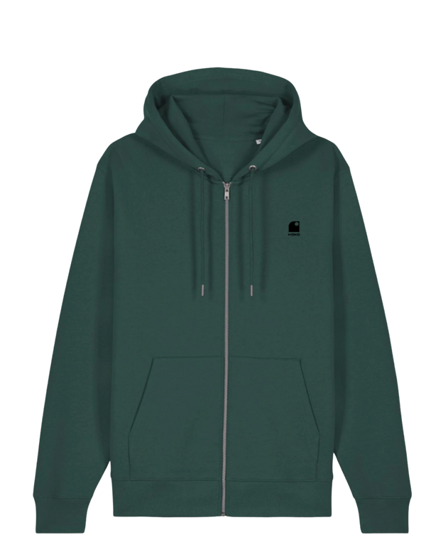 Hoodie Zippé HONO WAVY- logo noir brodé
