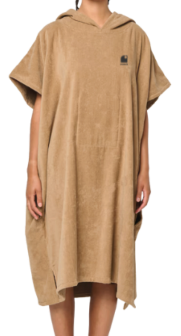 Poncho éco-responsable beige HONO brodé unisexe