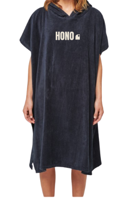 Poncho unisexe noir éco-responsable surfshop, surfwear éthique france