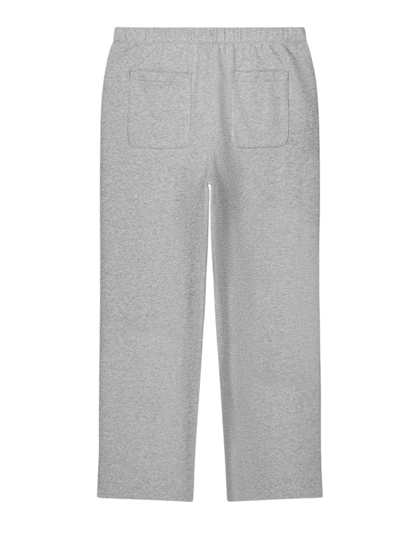 Vue arrière jogging gris HONO surfwear avec poches arrière, pantalon unisexe confortable coupe droite