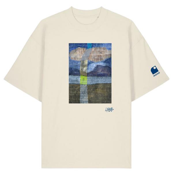 Surfwear, surfwear france, surfwear homme, surfwear femme, surfwear eco, surfwear eco-reponsable, surfwear coton organic,T-SHIRT OVERSIZE BEIGE SURFWEAR France HONO