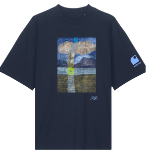 Surfwear, surfwear france, surfwear homme, surfwear femme, surfwear eco, surfwear eco-reponsable, surfwear coton organic,T-SHIRT OVERSIZE Bleu SURFWEAR France HONO