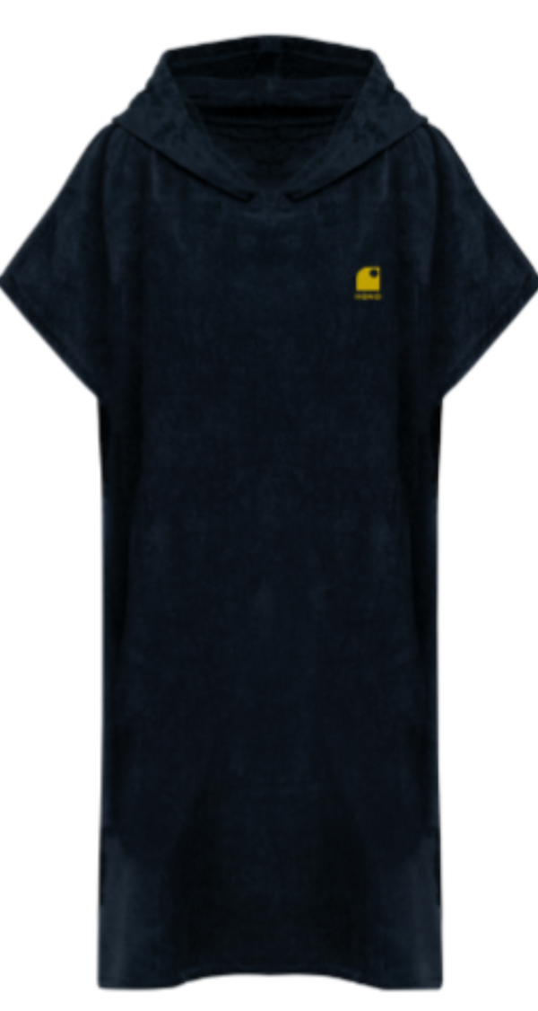 Poncho éco-responsable noir HONO brodé unisexe