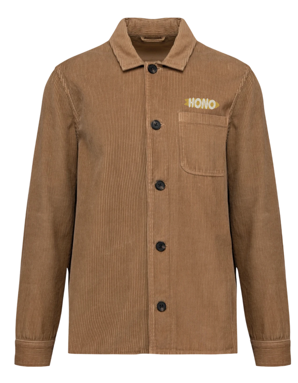 Surchemise caramel en velours surfwear éco-responsable