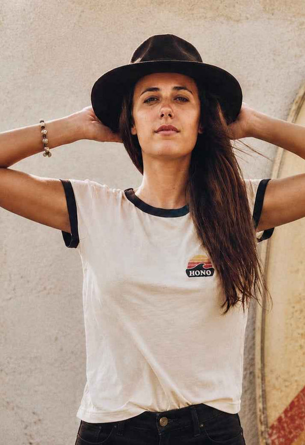 T-shirt Femme Vintage Coton Bio – black Used