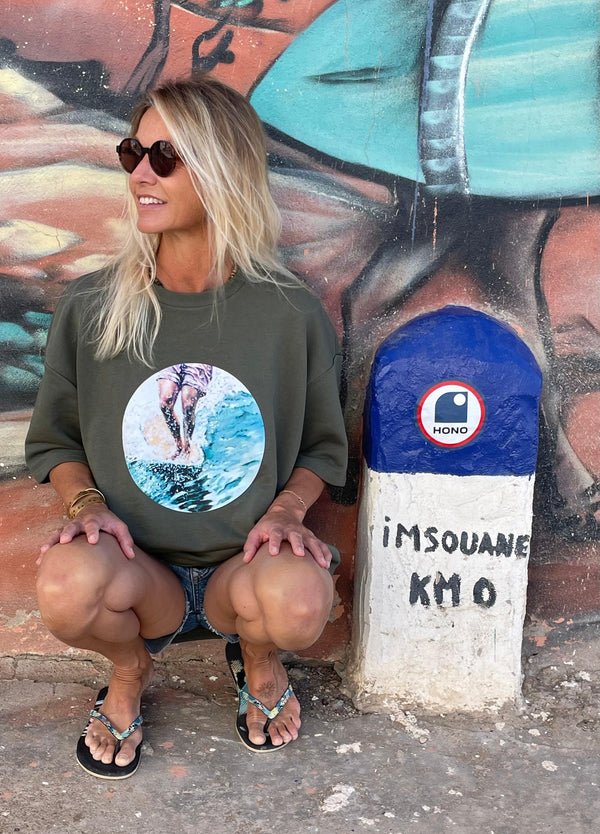 T-shirt oversize surfwear collector éco responsable HONO, marque de vêtement surfwear eco française