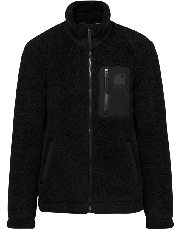 Veste polaire éco durable Hono Surf unisexe – Sherpa chaude noire