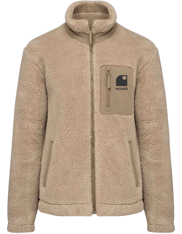 Veste polaire chaude HONO Ride & Respect, sherpa éthique homme, matière recyclée et design surfwear français. surfshop surfshop france  surfwear