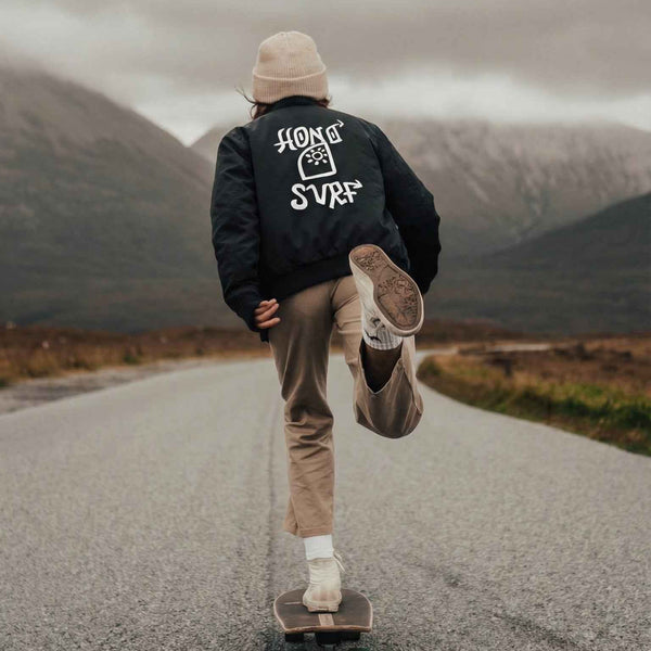 Veste Bomber Noir Durable Surf HONO – Signature TIKI