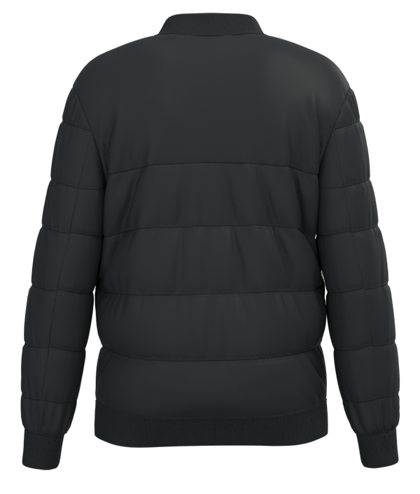 Vue de dos de la doudoune unisexe HONO Surf Noire– surfwear éco marque française