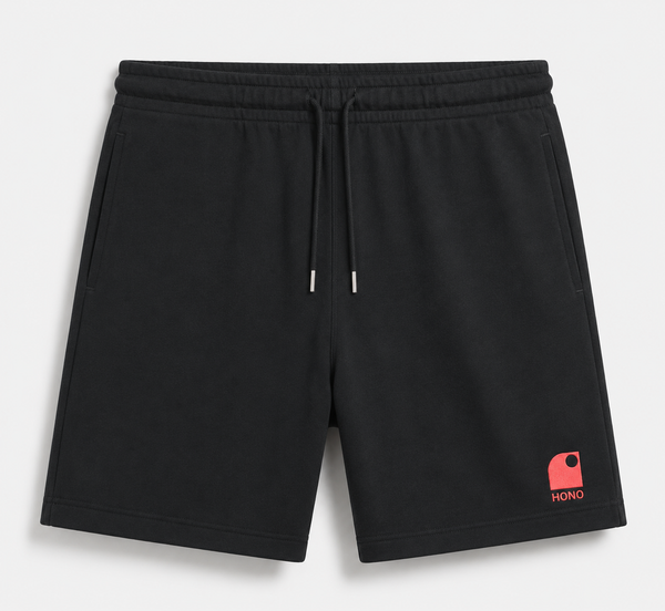 Pantalones cortos bordados orgánicos HONO Wave - negro