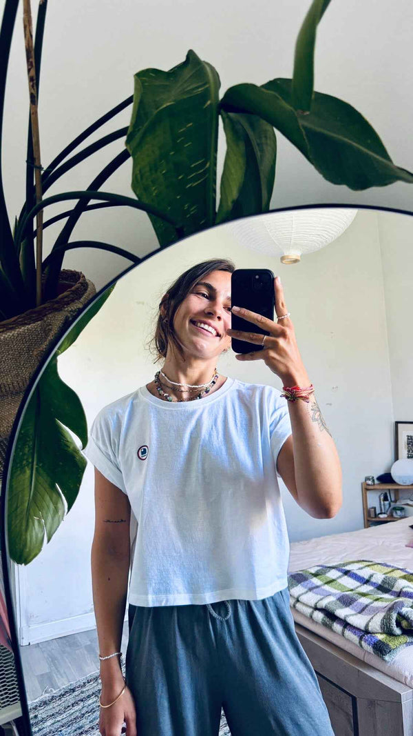 Crop Top HONO manches roulées éco responsable