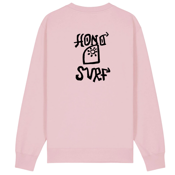 Sweat TIKI HONO – Sweat Surf Éthique & Lifestyle Unisexe -rose pétale