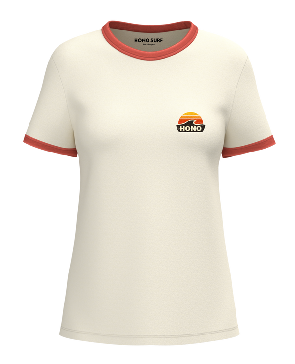 T-shirt Femme Vintage Coton Bio – Ivoire Paprika Used