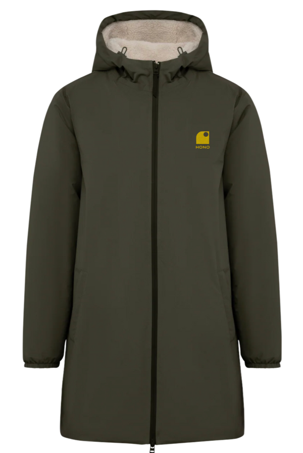 Imperméable éco-responsable doublée polaire unisexe Kaki