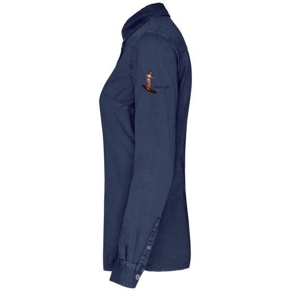 Chemise  éco-responsable "Rideuse du dimanche" brodée 100% coton bio-washed-