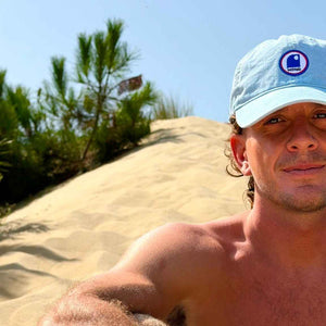 Casquette "washed out " HONO TEAM brodée bleu ciel