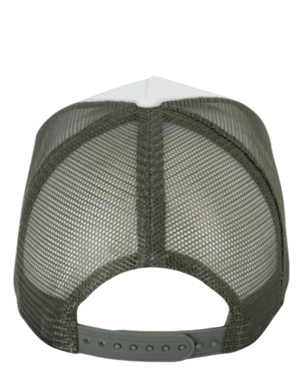 Dos casquette trucker HONO éco responsable ivoire/cherry/ Kaki