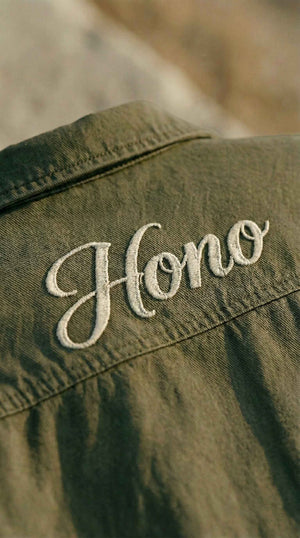 Veste Surf Worker Kaki HONO x Valérie Gourmelon – Broderie & Artwork