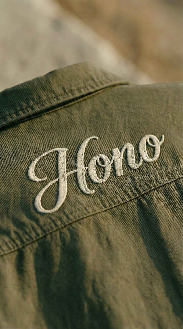 Veste Surf Worker Kaki HONO x Valérie Gourmelon – Broderie & Artwork