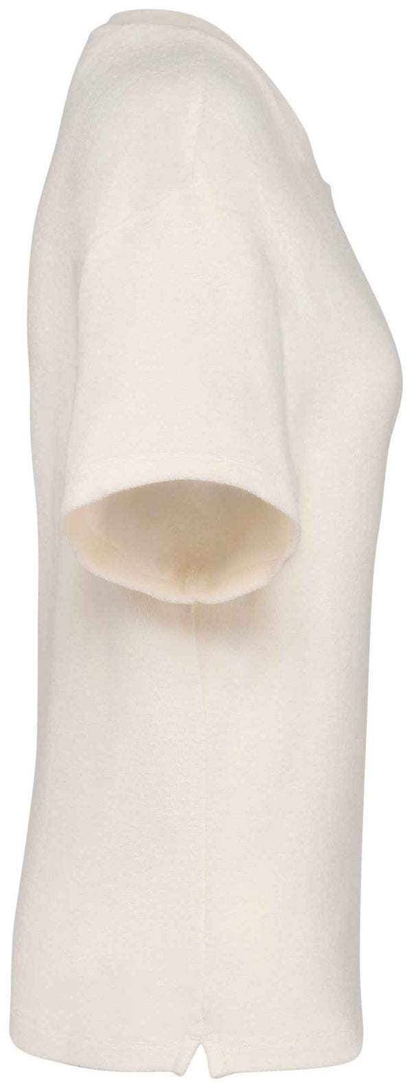 T-shirt éponge bio femme ivoire brodé corail