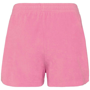 Short éponge éco responsable femme rose broderie jaune