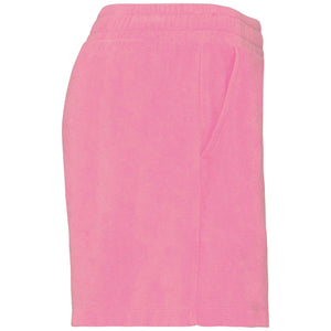 Short éponge éco responsable femme rose broderie jaune