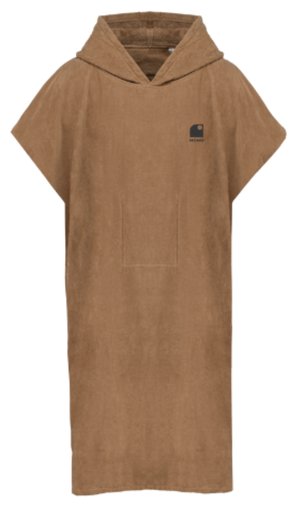 Poncho éco-responsable beige HONO brodé unisexe