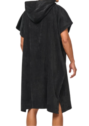 Poncho éco-responsable  noir HONO brodé unisexe