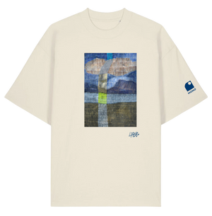 Surfwear, surfwear france, surfwear homme, surfwear femme, surfwear eco, surfwear eco-reponsable, surfwear coton organic,T-SHIRT OVERSIZE BEIGE SURFWEAR France HONO