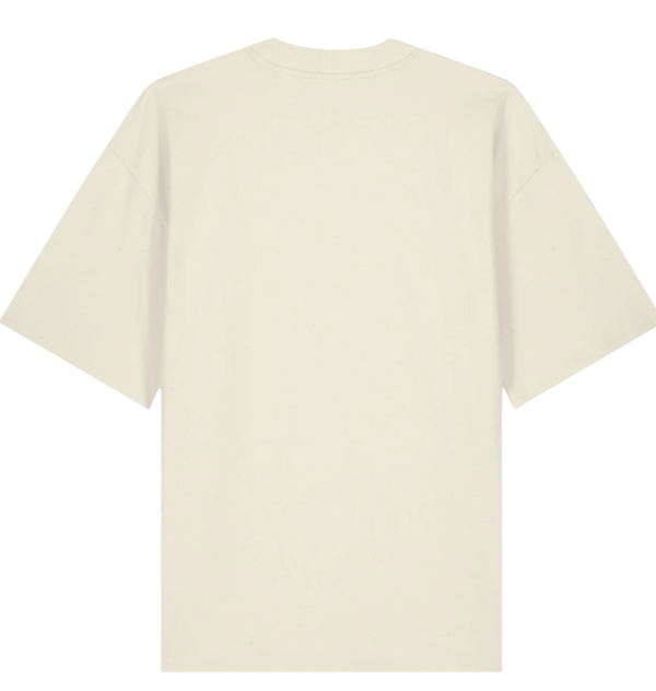 Surfwear, surfwear france, surfwear homme, surfwear femme, surfwear eco, surfwear eco-reponsable, surfwear coton organic,Dos T-SHIRT OVERSIZE BEIGE SURFWEAR France HONO