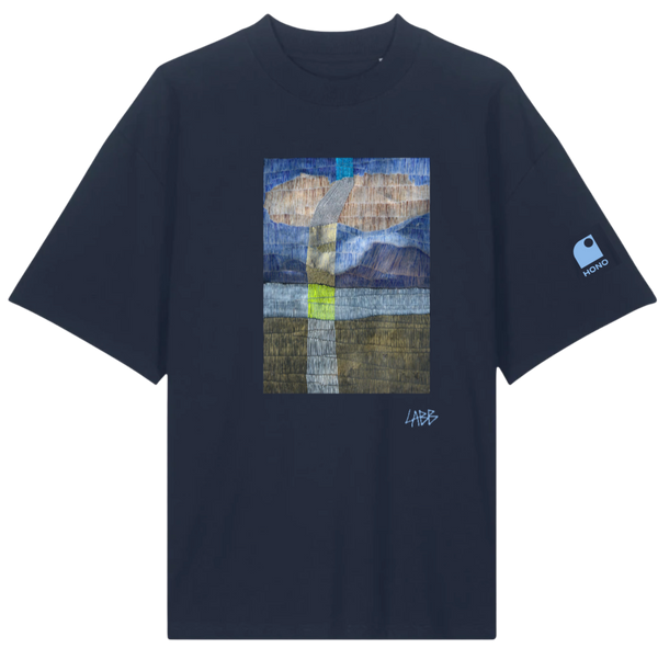 Surfwear, surfwear france, surfwear homme, surfwear femme, surfwear eco, surfwear eco-reponsable, surfwear coton organic,T-SHIRT OVERSIZE Bleu SURFWEAR France HONO