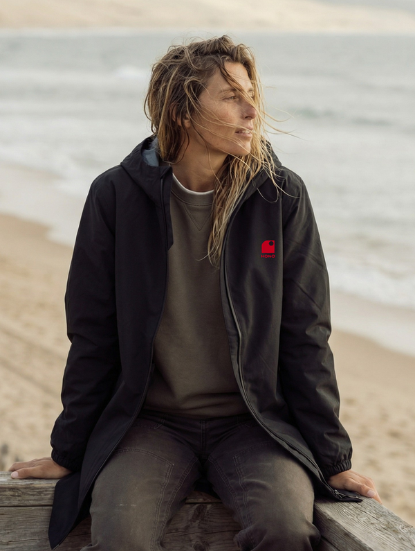 Veste imperméable éco-responsable unisexe HONO noire