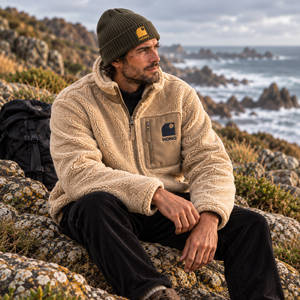 Hono Surf Unisex Fleece Jacket – Warm and Durable Eco-Friendly Fleece – Beige