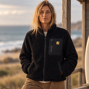 Veste polaire éco durable unisexe – Sherpa chaude noire