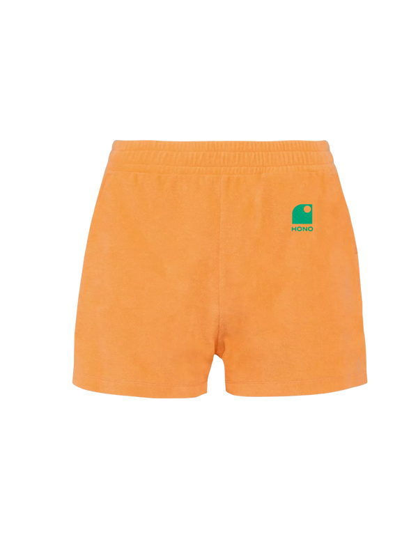 Short éponge éco responsable logo Hono Wave brodé -Abricot-