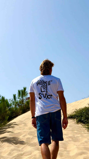 T-shirt HONO Tiki blanc – T-shirt Surf en Coton Bio Unisexe
