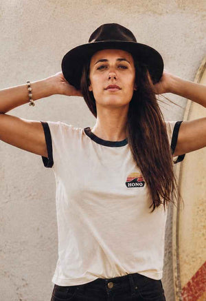 T-shirt Femme Vintage Coton Bio – black  Used