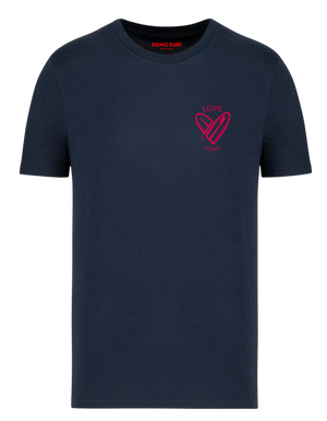T-shirt bio HONO Love – Blanc & Bleu