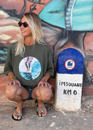 T-shirt oversize  surfwear collector éco responsable HONO, marque de vêtement surfwear eco française 