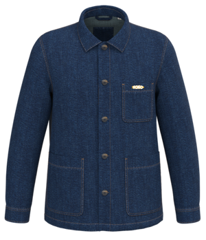 Veste en jean épaules tombantes unisexe brodée HONO FISH