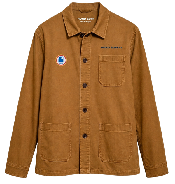 Veste atelier brodée vintage camel