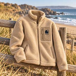 Hono Surf Unisex Fleece Jacket – Warm and Durable Eco-Friendly Fleece – Beige