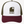 Casquette surf trucker recyclée HONO avec logo brodé kaki, panneau avant blanc, visière bordeaux et arrière en mesh kaki recyclé, vue de face sur fond blanc